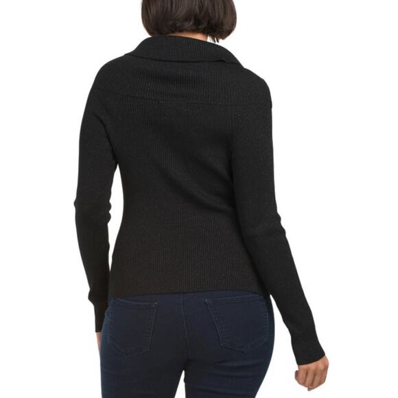 NWT MARLED Women's Lurex Rib Knit Marilyn Neck Pull Over Sweater - Picture 2 of 5